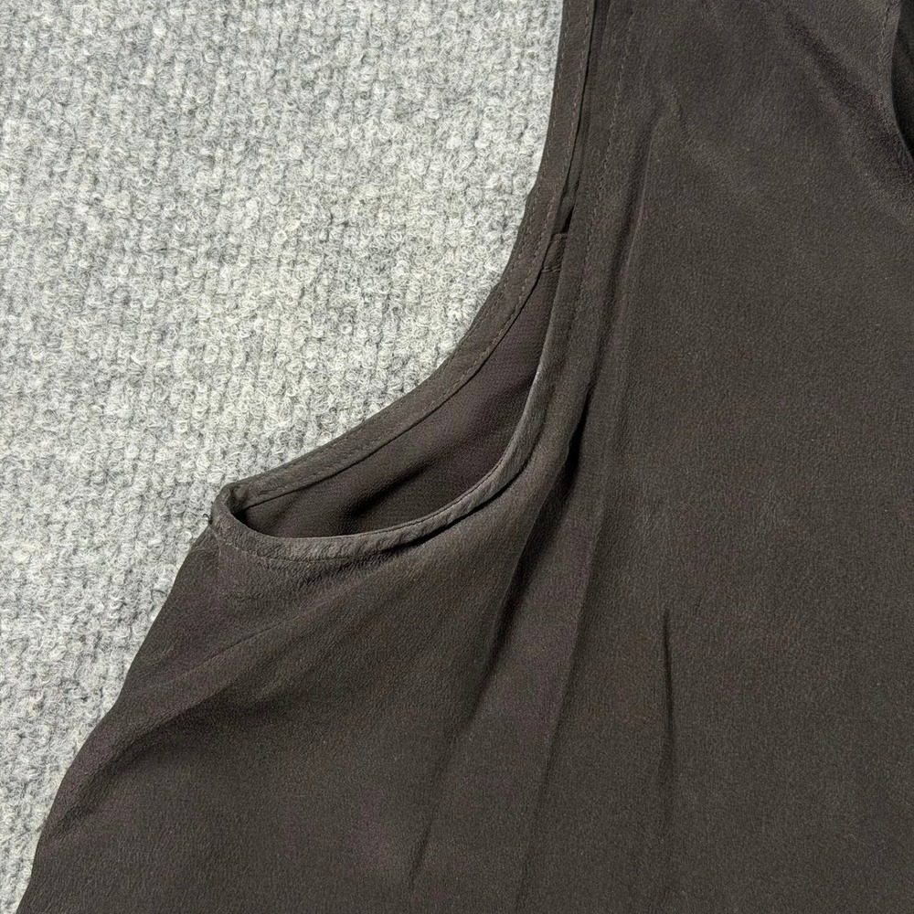 AllSaints Silk Sleeveless Zip Front Top Womens Medium Black Draped Asymmetrical - Picture 12 of 13